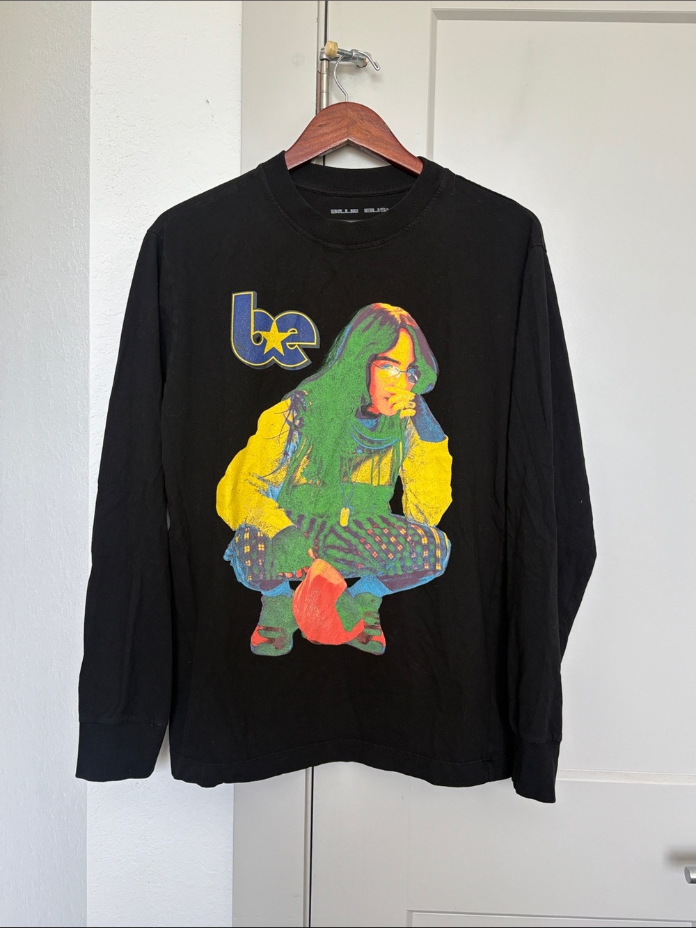 BILLIE EILISH PHOTO STAR DATEBACK LONG SLEEVE TOUR TSHIRT MENS MEDIUM